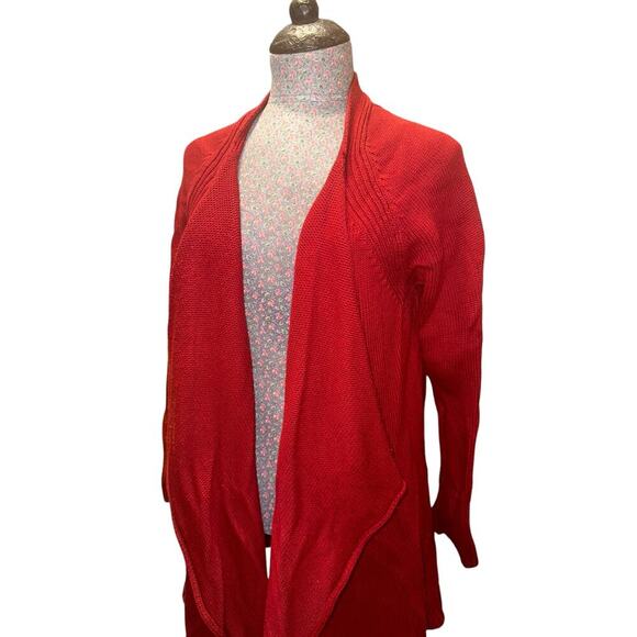 Talbots Open Front Cardigan Red Size M - Picture 2 of 5